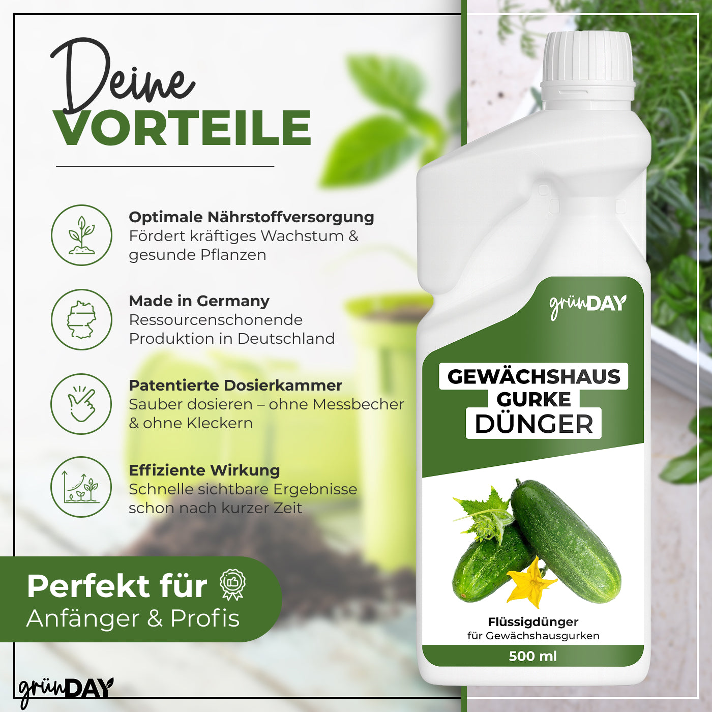 Gründay Gewächshausgurkedünger – Produktansicht 2