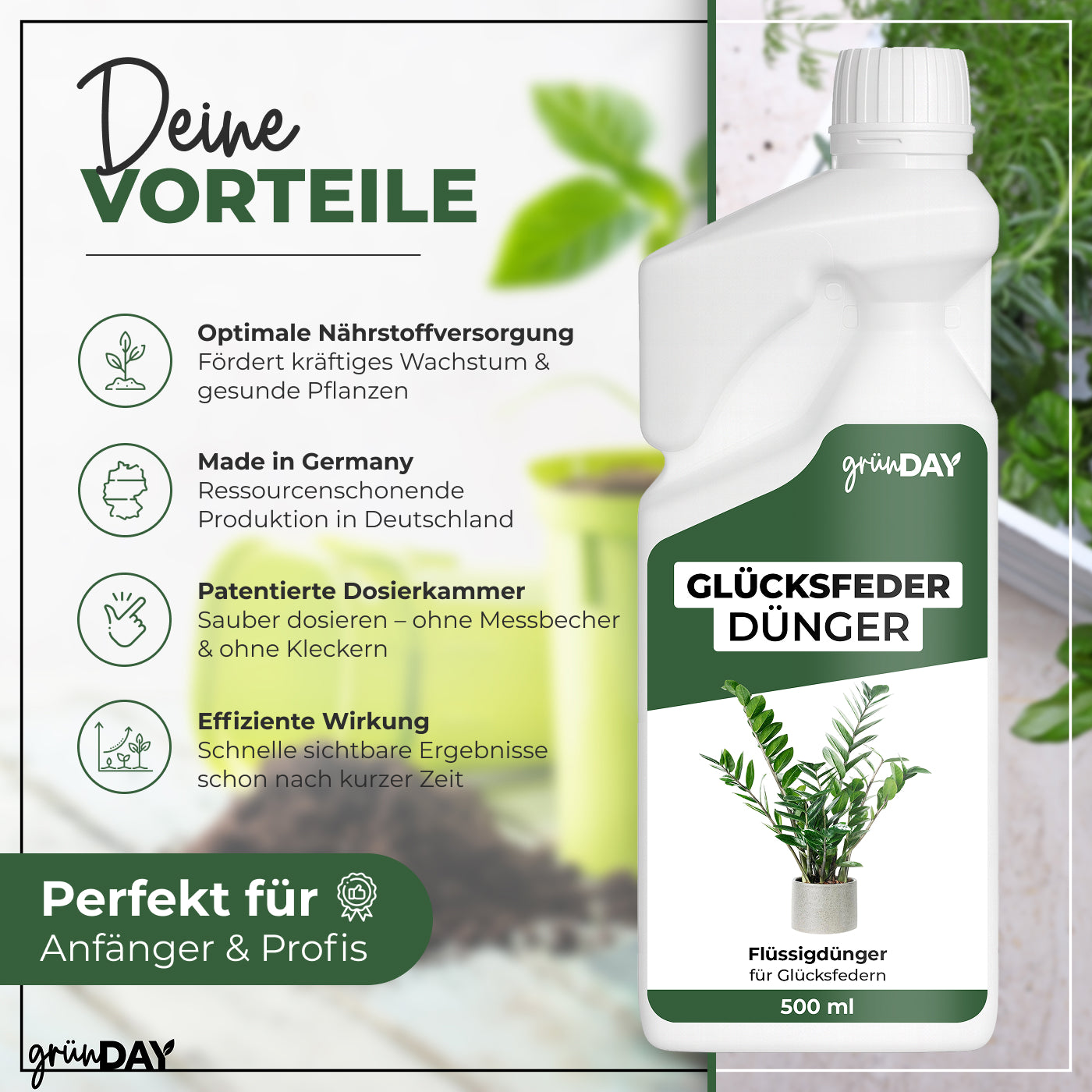 Gründay Glücksfederdünger – Produktansicht 2