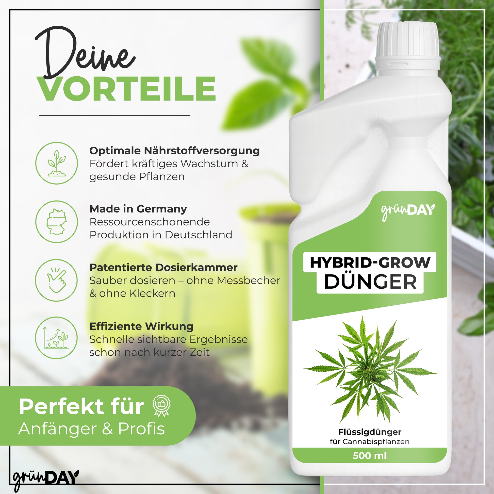 Gründay Hybrid-Grow-Dünger – Produktansicht 2