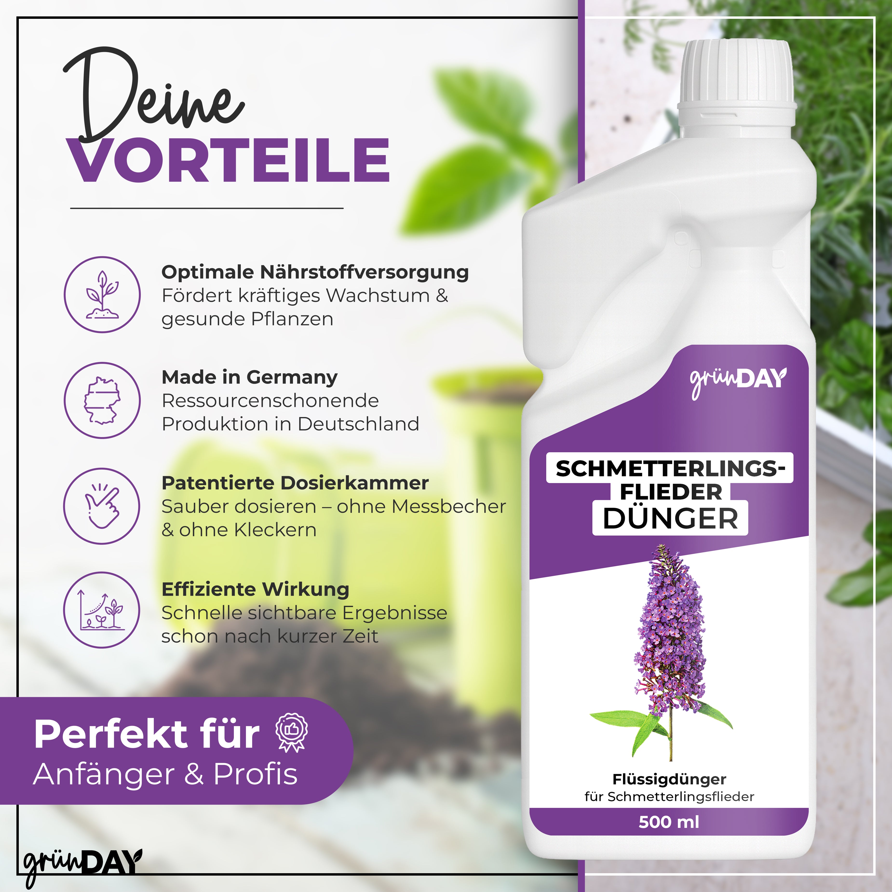 Gründay Schmetterlingsflieder Dünger – Produktansicht 2
